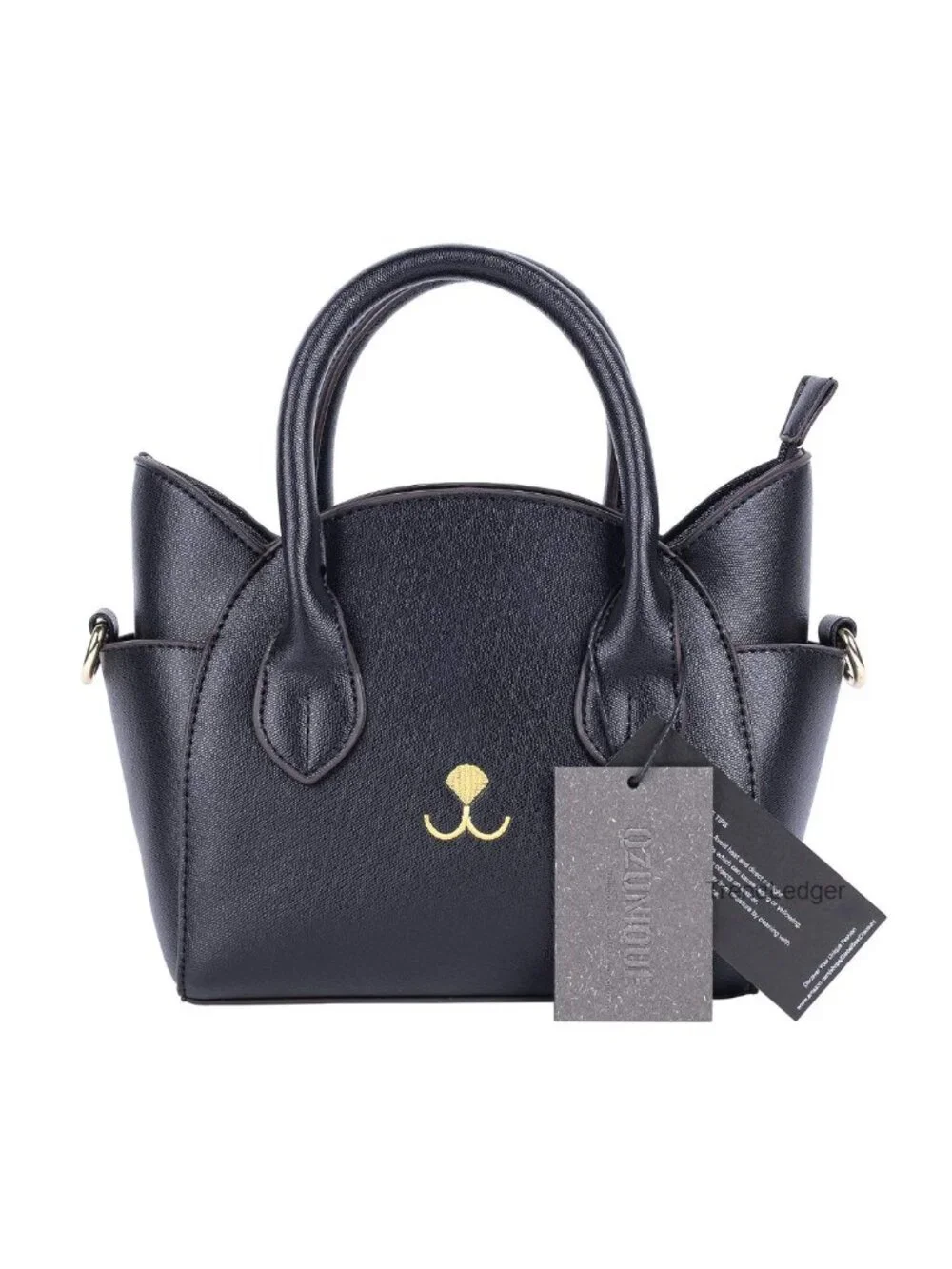 Cat Purse Women Cute Top Handle Shoulder Bag Teens Girls PU Leather Gothic